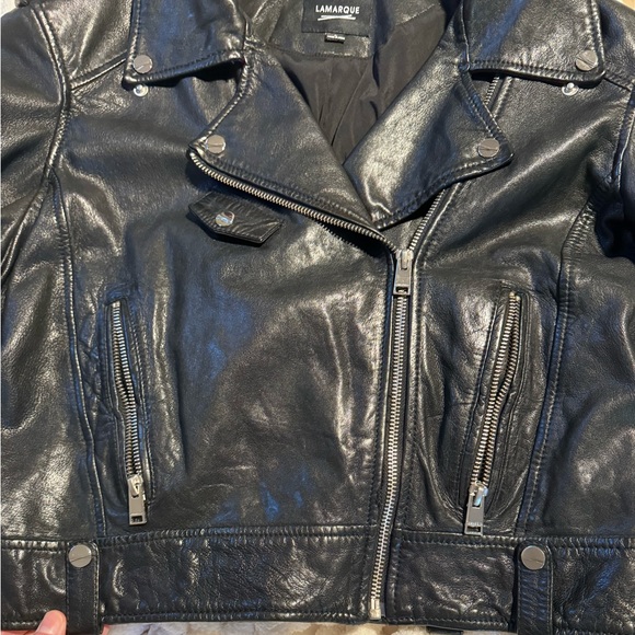 Lamarque cropped leather jacket - Picture 8 of 13